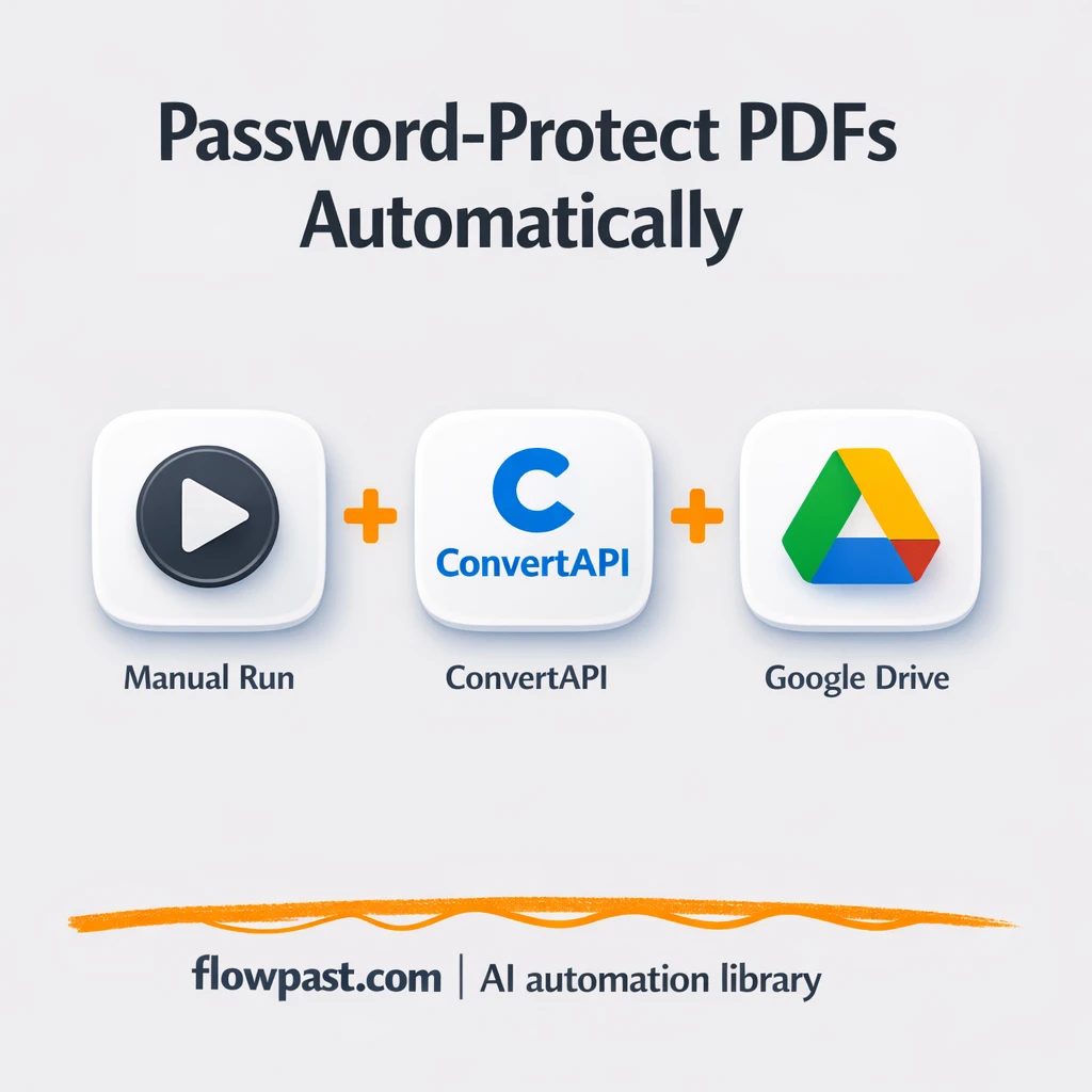 Google Drive PDFs, password-protected every upload - n8n workflow automation template