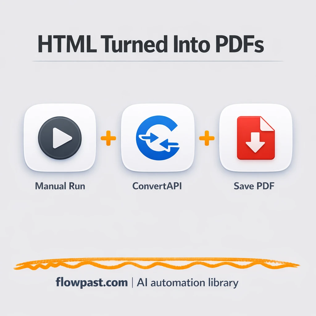 ConvertAPI + Google Drive: HTML to PDF, filed fast - n8n workflow automation template