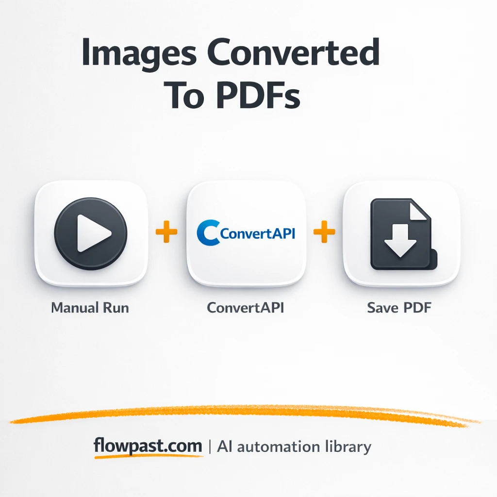 ConvertAPI + Google Drive: JPGs saved as PDFs - n8n workflow automation template