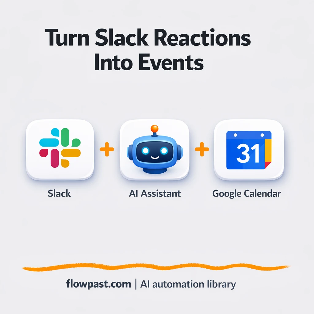 Slack to Google Calendar, invites from reactions - n8n workflow automation template