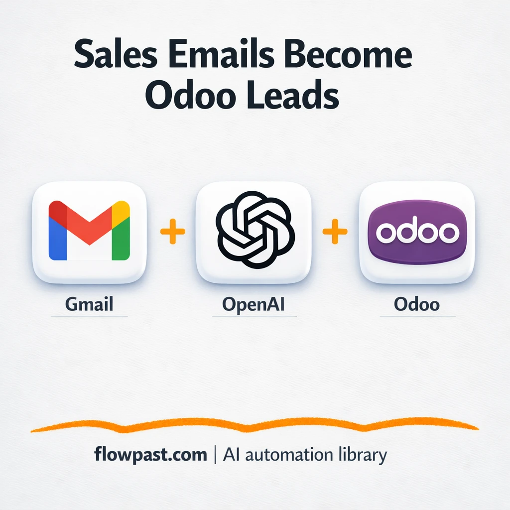 Gmail to Odoo, sales leads logged with OpenAI notes - n8n workflow automation template