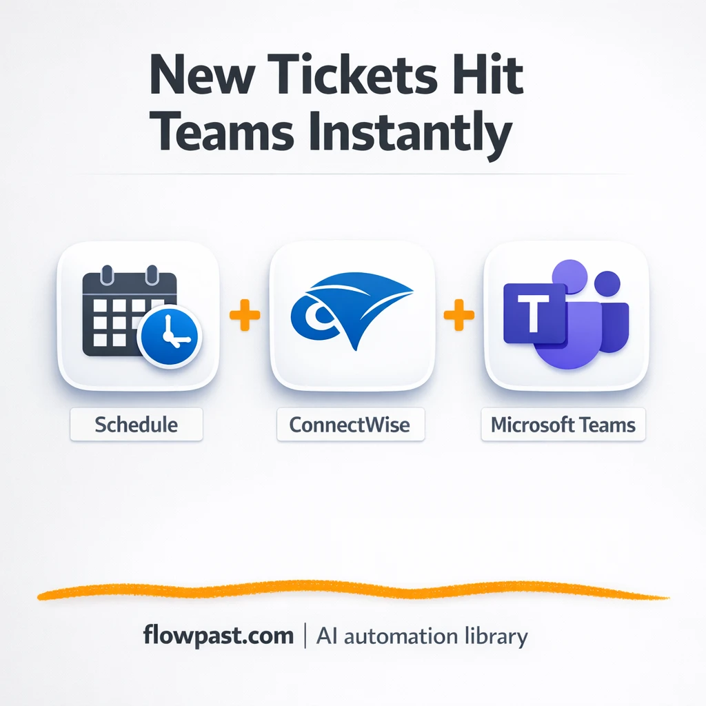 ConnectWise to Microsoft Teams, clean ticket alerts - n8n workflow automation template