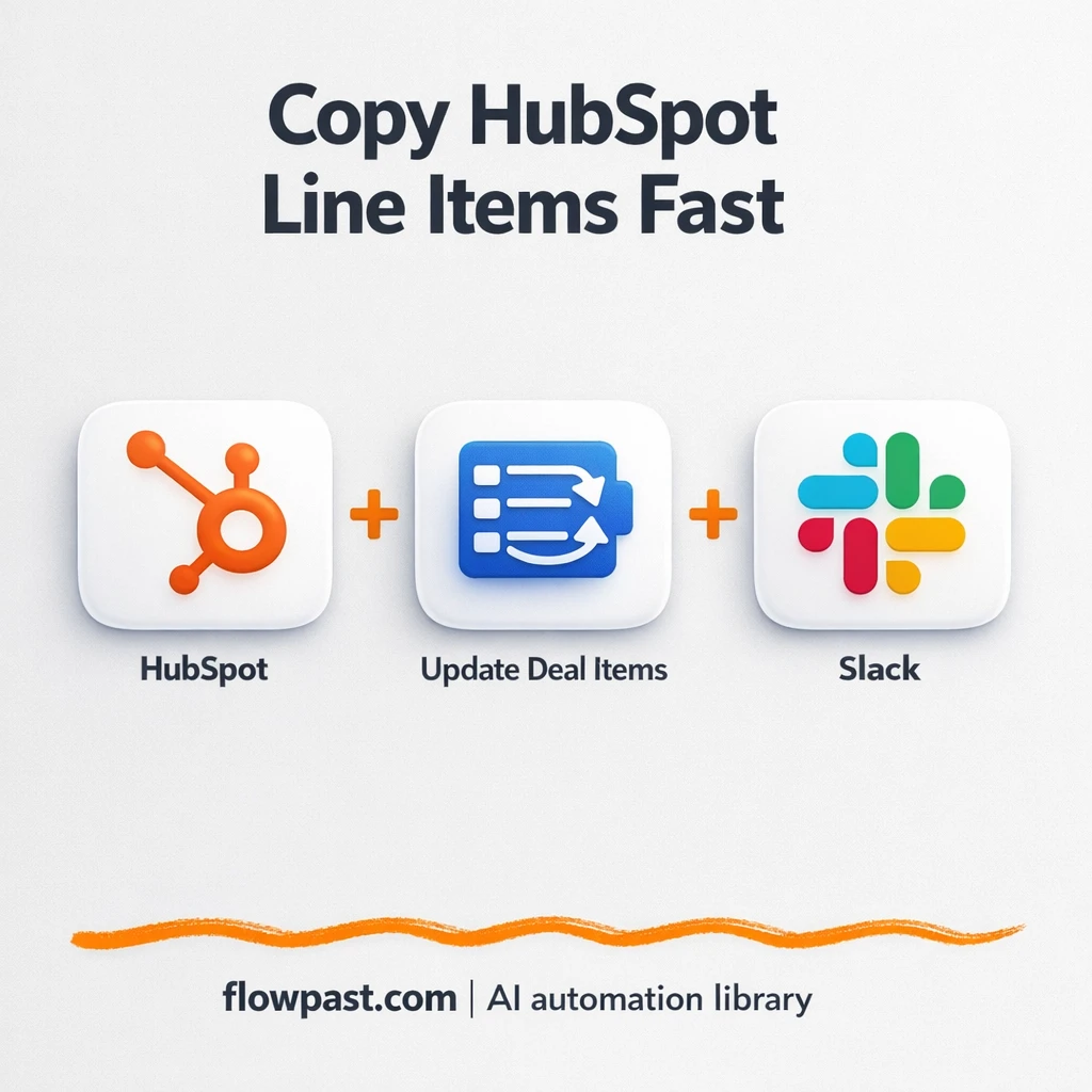 HubSpot to Slack, line items copied to new deals - n8n workflow automation template