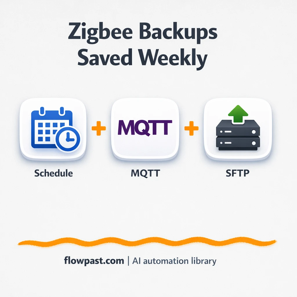 Zigbee2MQTT to SFTP, backups stored safely - n8n workflow automation template
