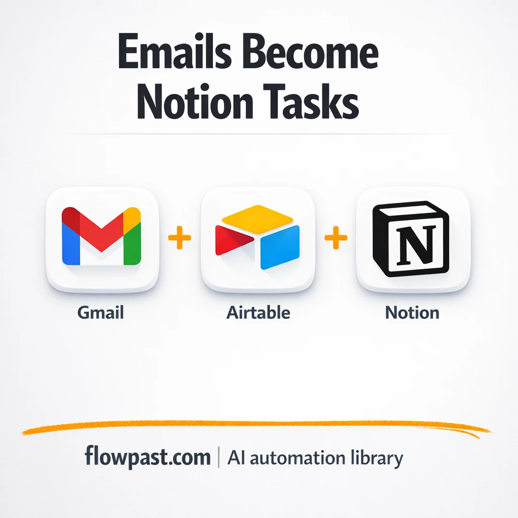 Gmail to Notion, tasks created from every request - n8n workflow automation template