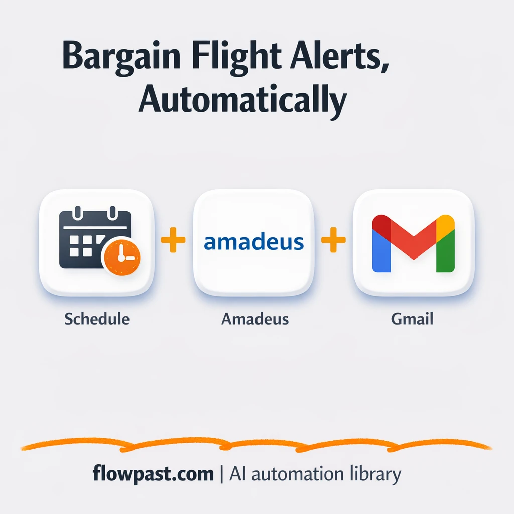 Amadeus + Gmail: fare drop alerts to your inbox - n8n workflow automation template