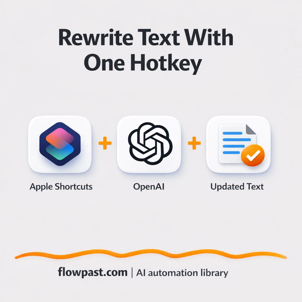 Apple Shortcuts + OpenAI, edit copy without tab-hopping - n8n workflow automation template