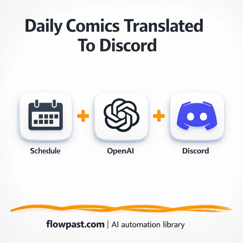 Discord + OpenAI: daily comics with bilingual captions - n8n workflow automation template