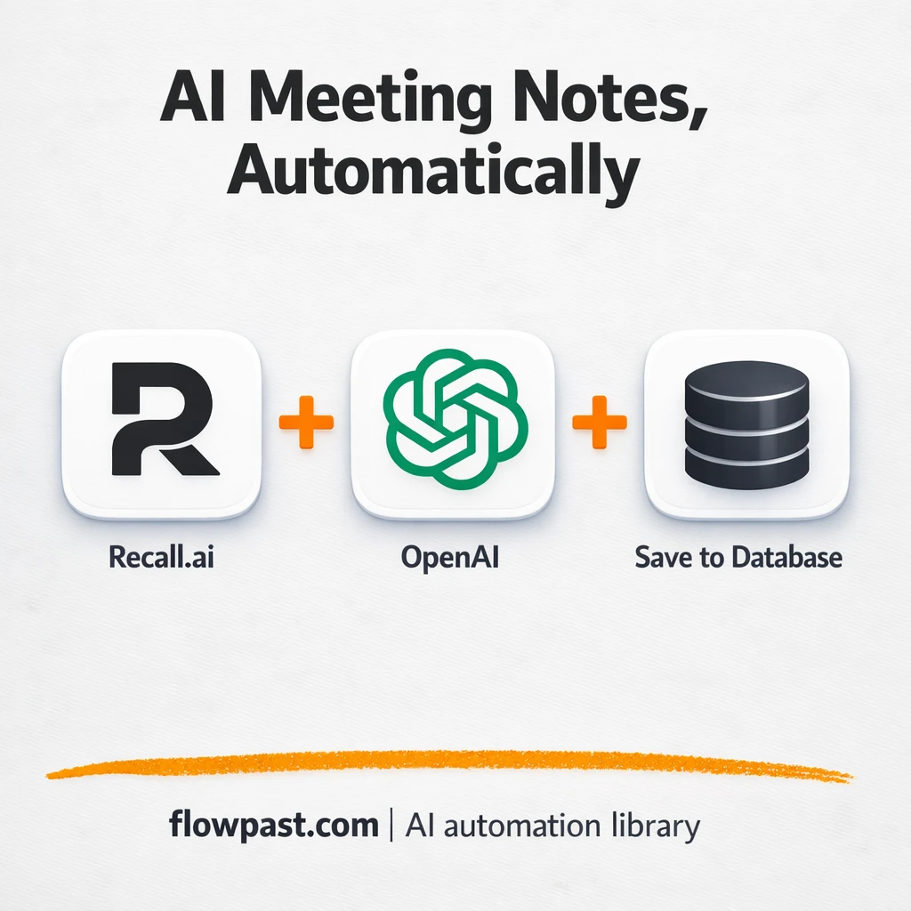 Recall.ai + Supabase: searchable meeting notes fast - n8n workflow automation template