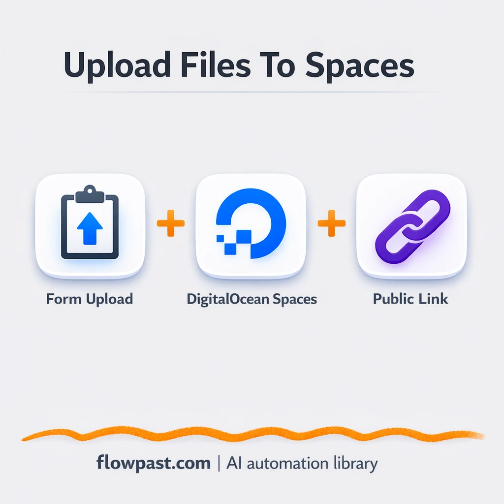 DigitalOcean Spaces uploads, shareable links fast - n8n workflow automation template