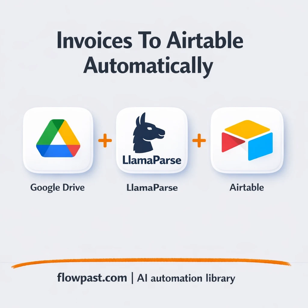 Google Drive to Airtable, invoices logged clean - n8n workflow automation template