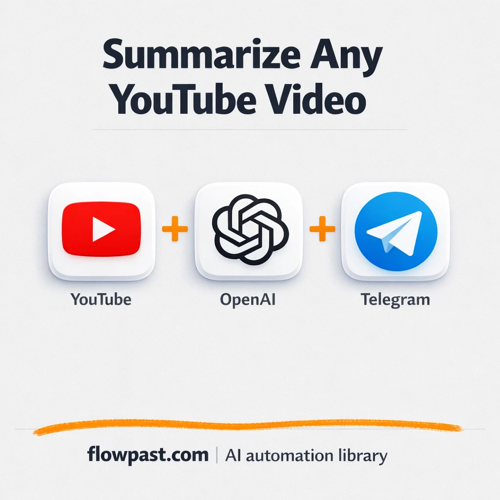 YouTube to Telegram, summaries ready to share - n8n workflow automation template