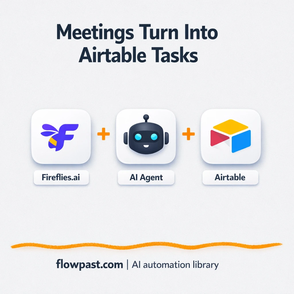 Fireflies to Airtable, meeting tasks assigned fast - n8n workflow automation template