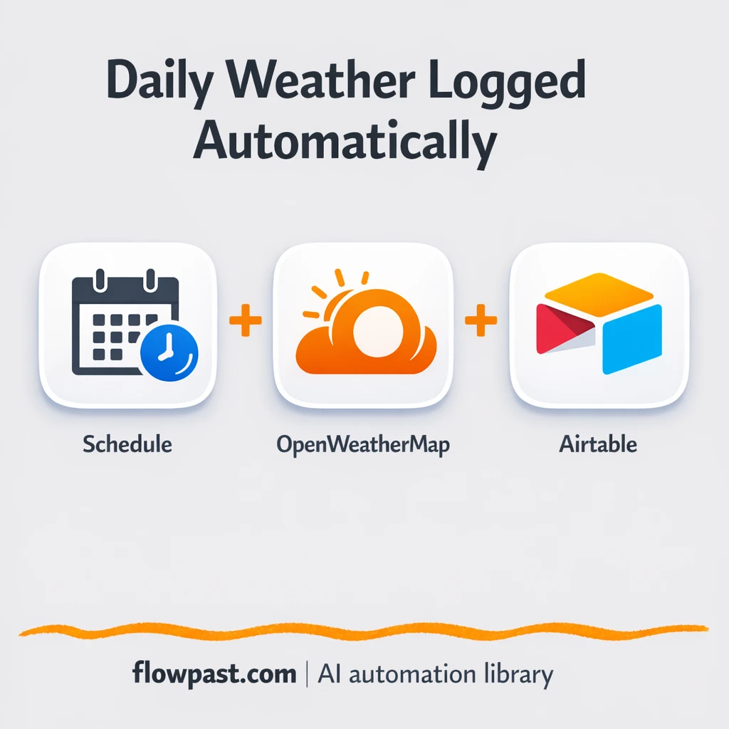 OpenWeatherMap to Airtable, your weather log stays full - n8n workflow automation template