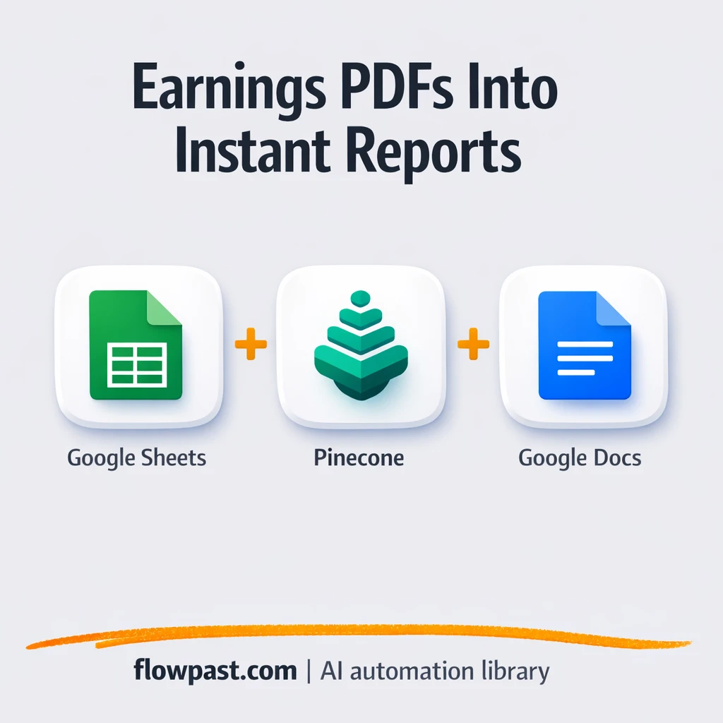 Google Drive to Google Docs, earnings reports written - n8n workflow automation template
