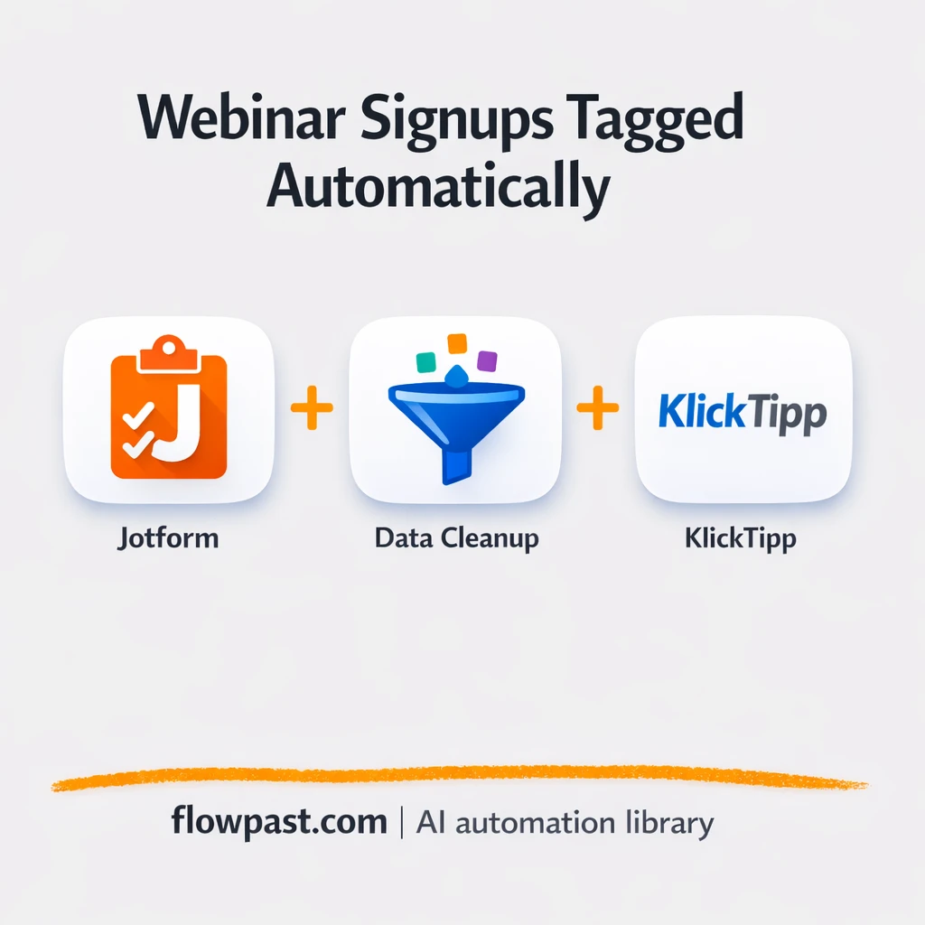 Jotform to KlickTipp, clean webinar leads and tags - n8n workflow automation template