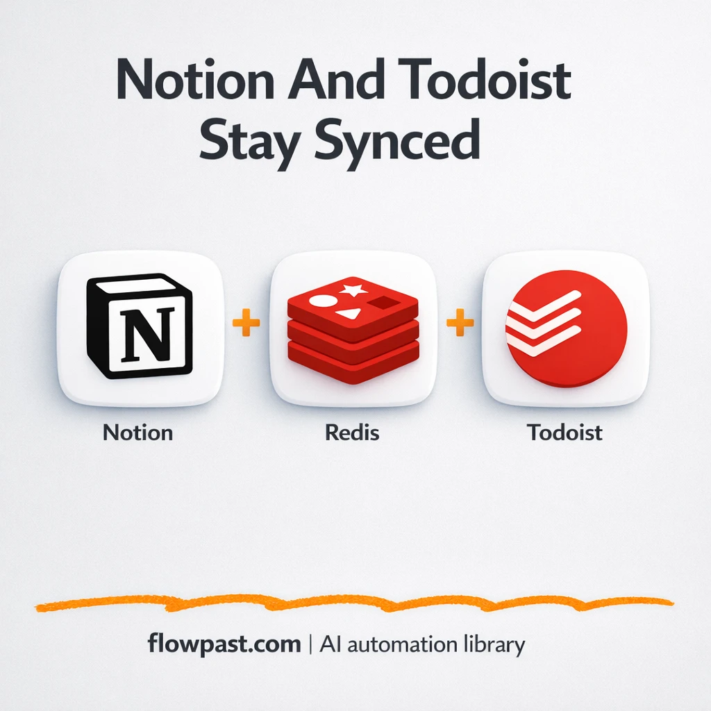 Keep Notion and Todoist tasks in sync, always - n8n workflow automation template