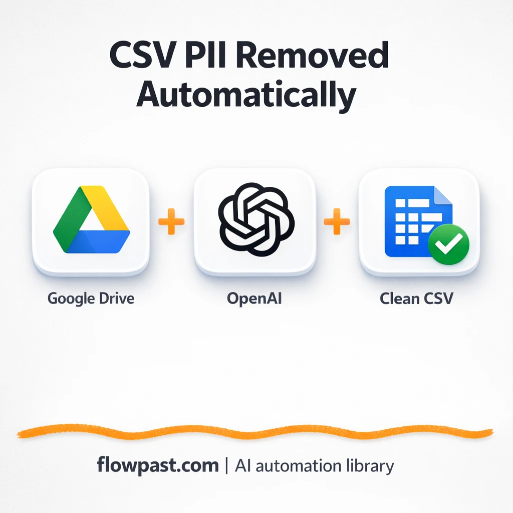 Google Drive + OpenAI: safer CSVs ready to share - n8n workflow automation template