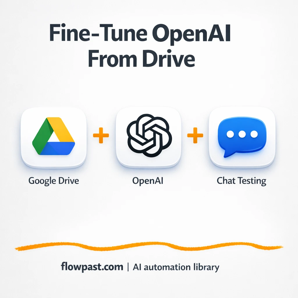 Google Drive to OpenAI, fine-tunes launched reliably - n8n workflow automation template