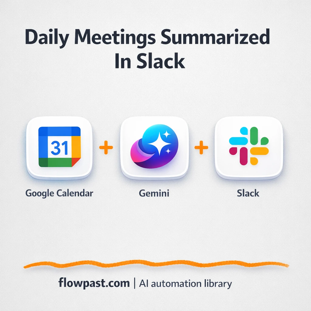 Google Calendar to Slack, daily meeting recaps - n8n workflow automation template