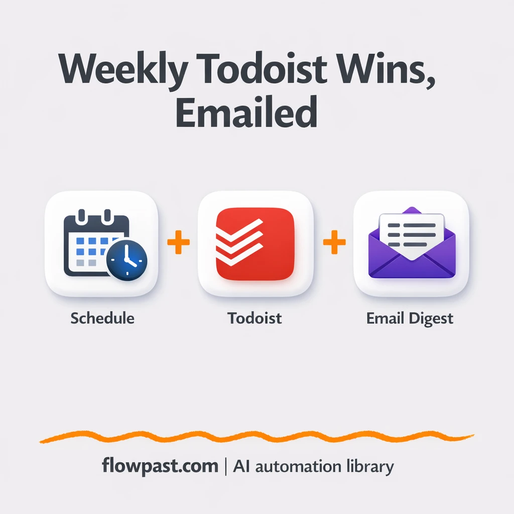 Todoist + Email: weekly done list in your inbox - n8n workflow automation template