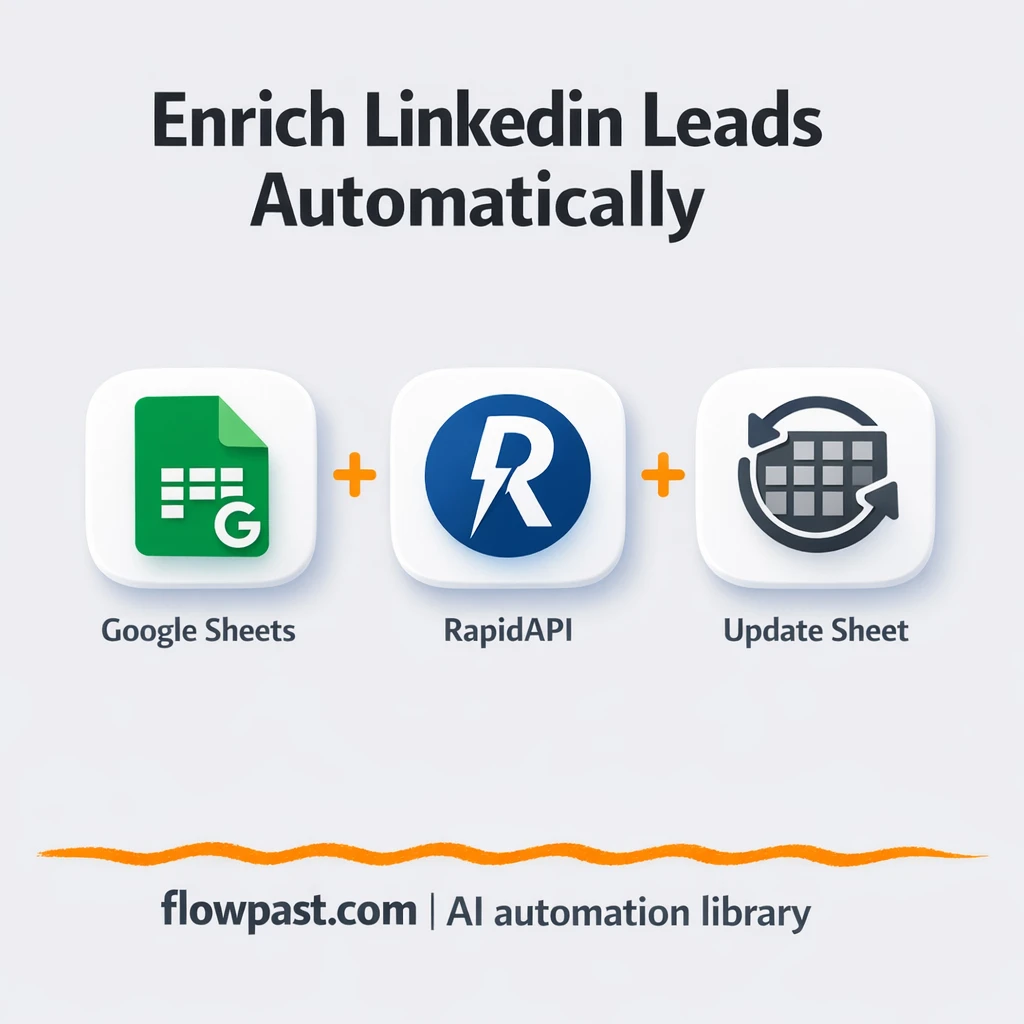 Google Sheets + RapidAPI: enriched LinkedIn leads - n8n workflow automation template