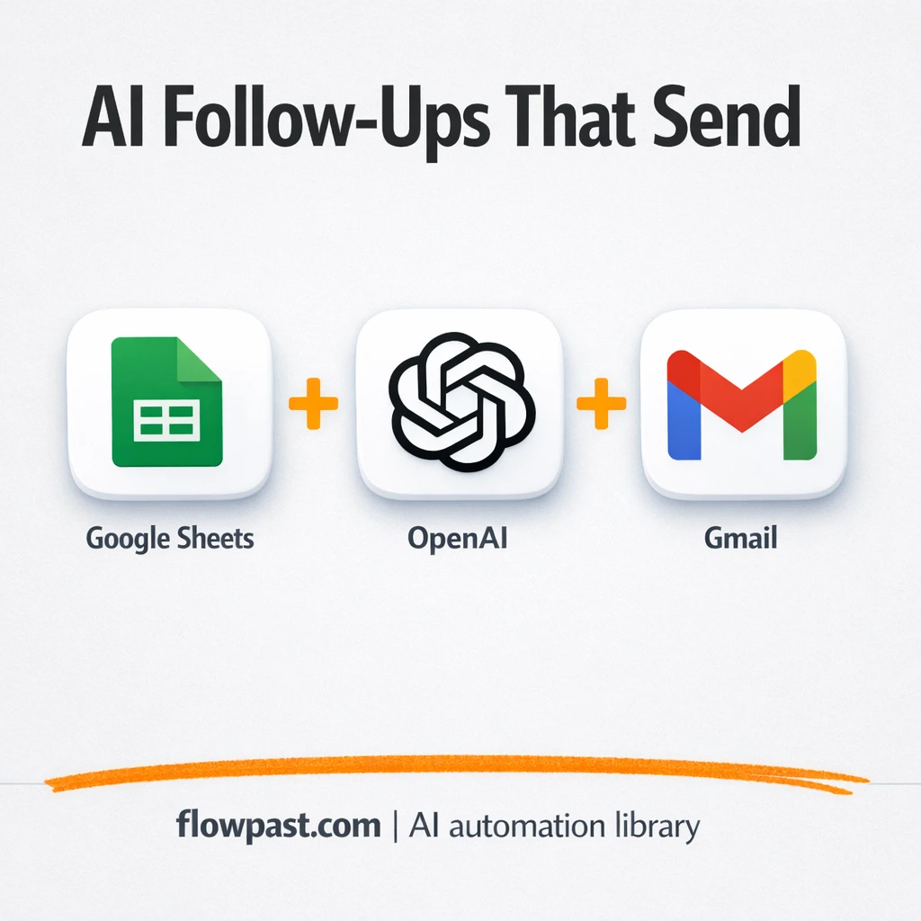 Google Sheets + Gmail: follow ups that never slip - n8n workflow automation template