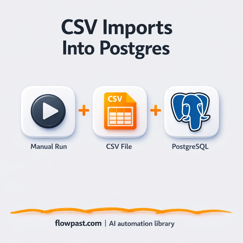 CSV to PostgreSQL, imports without the busywork - n8n workflow automation template