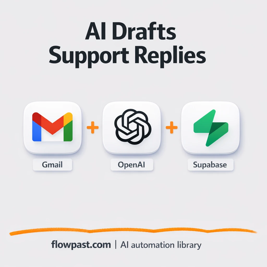 Gmail + Google Drive: support replies drafted for you - n8n workflow automation template