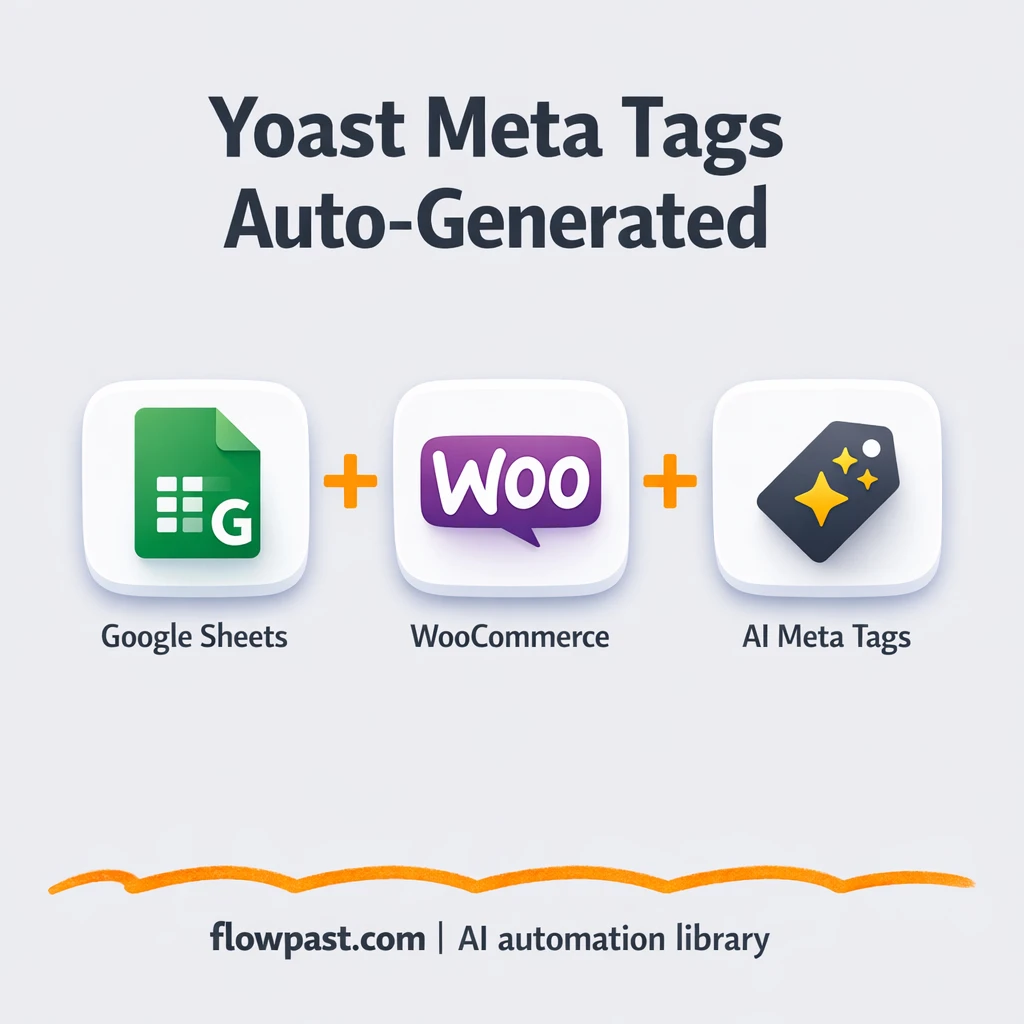 Google Sheets to WooCommerce, Yoast tags filled fast - n8n workflow automation template
