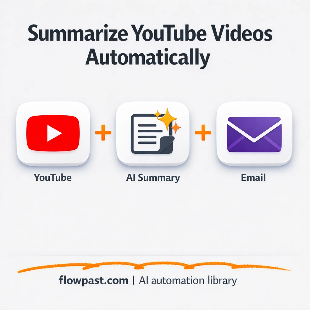 YouTube to Gmail, AI summaries delivered to your inbox - n8n workflow automation template