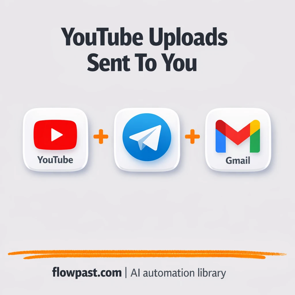 YouTube to Telegram + Gmail, never miss new uploads - n8n workflow automation template