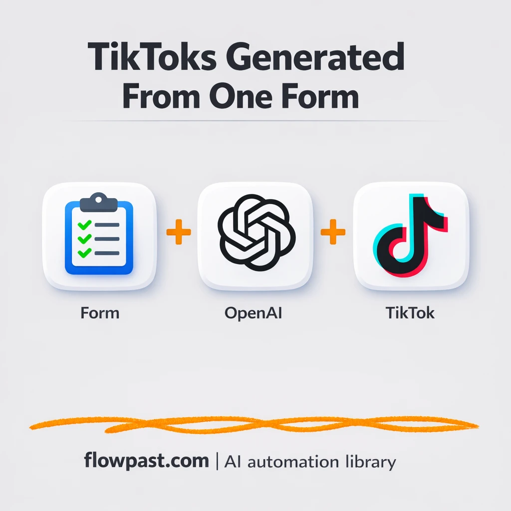 OpenAI to TikTok, videos produced and published - n8n workflow automation template