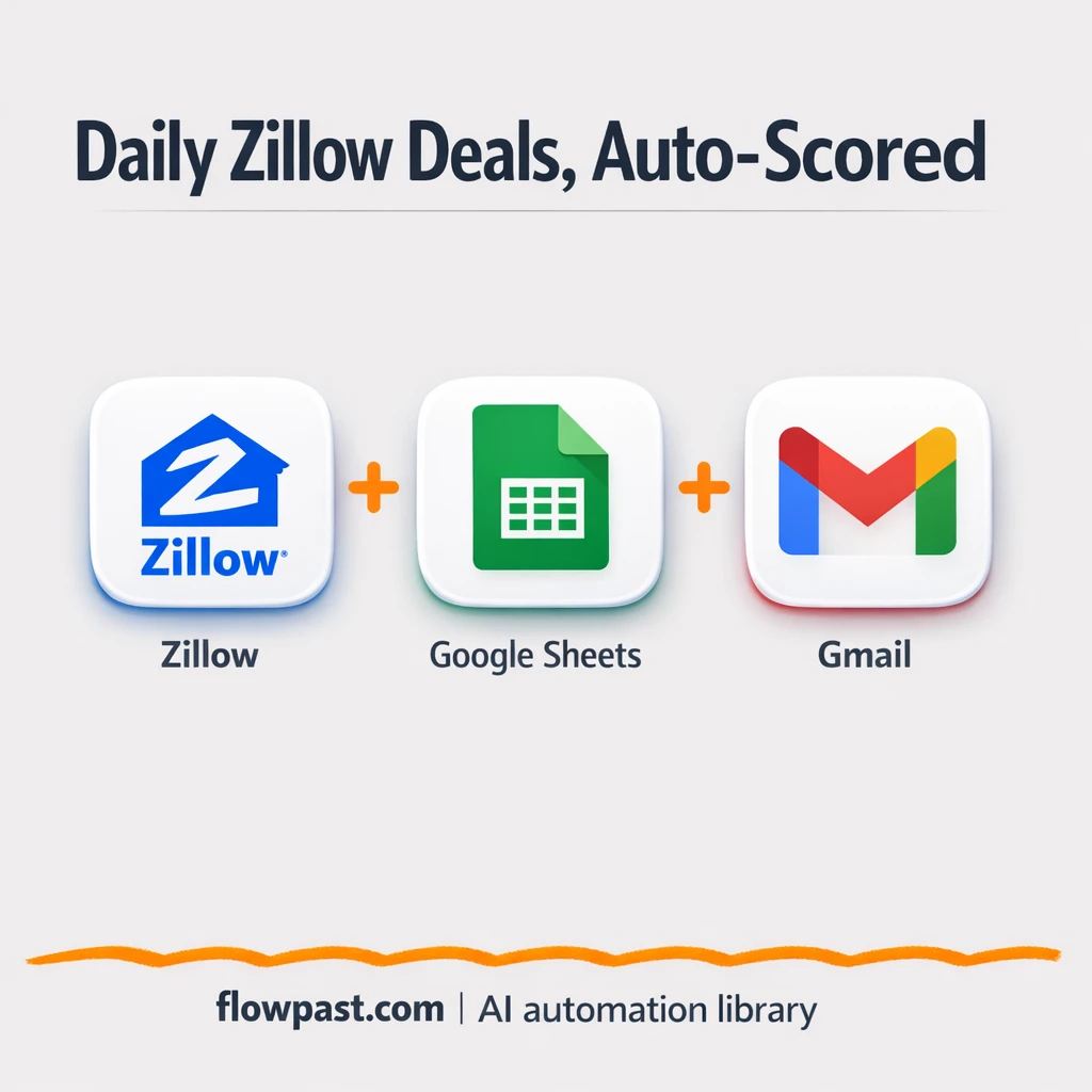 Zillow to Google Sheets, deals ranked and emailed - n8n workflow automation template