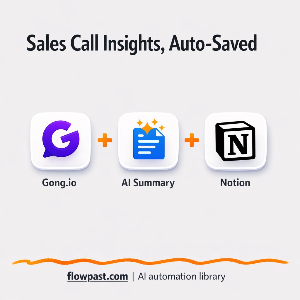 Gong to Notion, searchable call insights every time - n8n workflow automation template