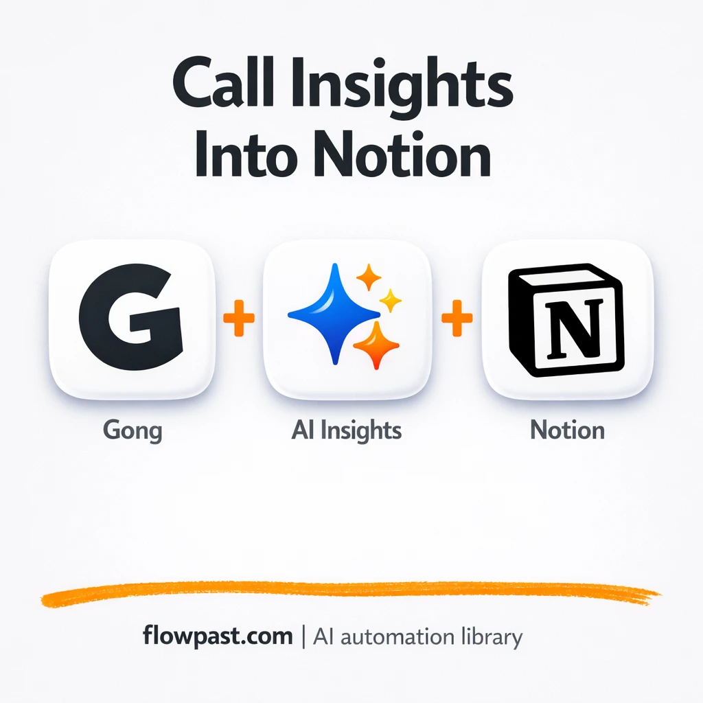Gong to Notion, searchable call insights for teams - n8n workflow automation template