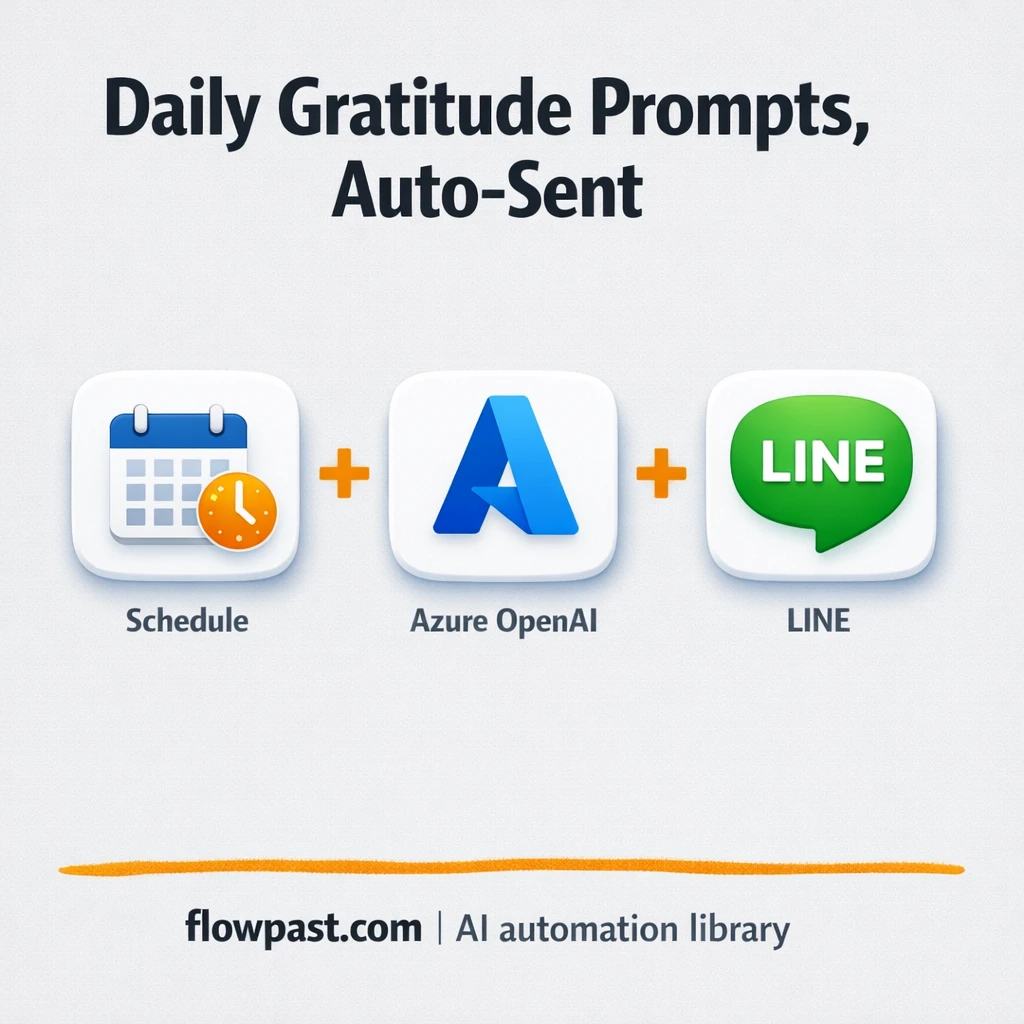 Azure OpenAI to LINE, daily gratitude prompts sent - n8n workflow automation template