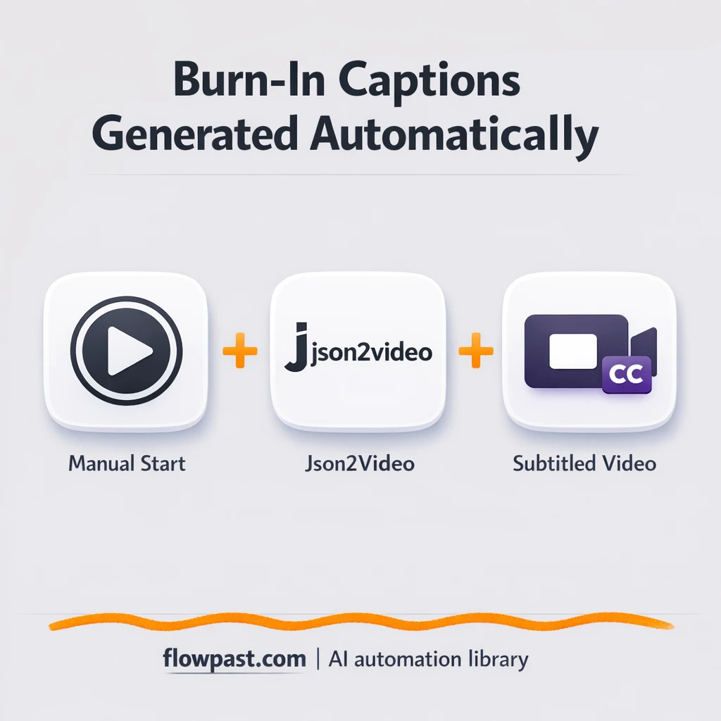 Json2Video captions on autopilot, share one link - n8n workflow automation template