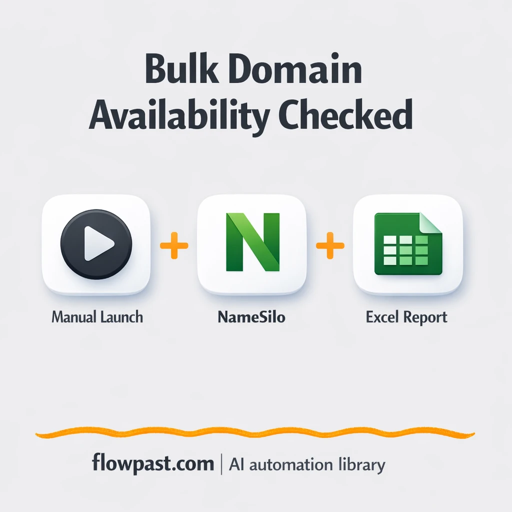 Namesilo to Excel, bulk domain checks you can trust - n8n workflow automation template