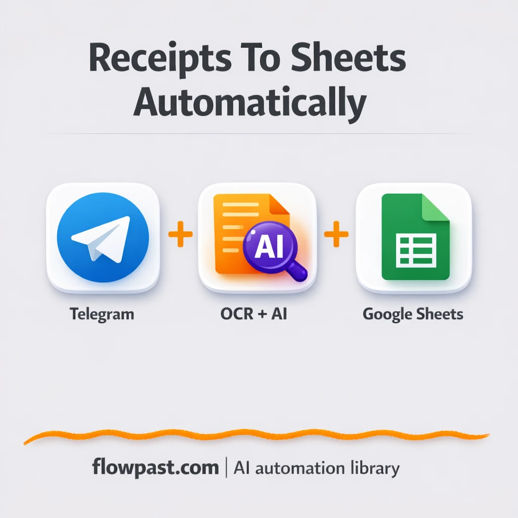 Telegram to Google Sheets, receipts logged clean - n8n workflow automation template