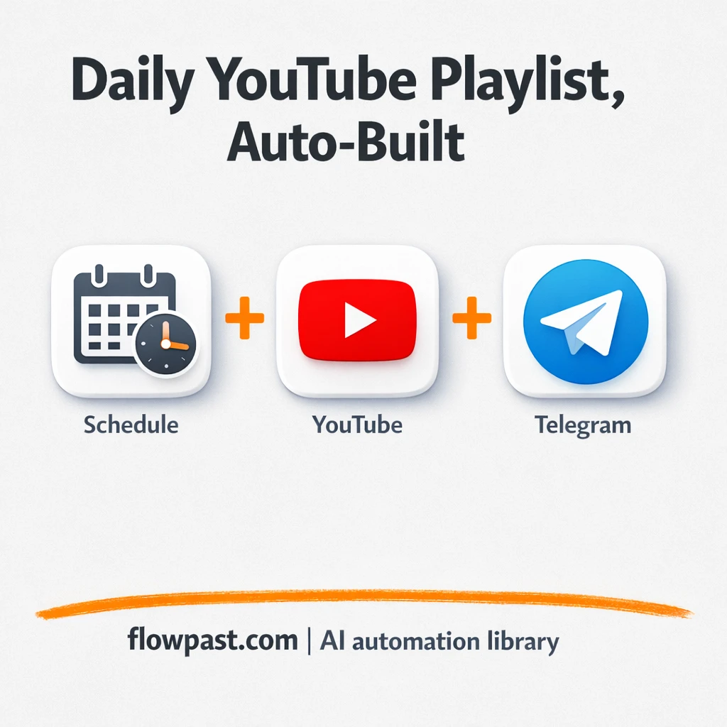 YouTube + Google Sheets, a fresh playlist every day - n8n workflow automation template