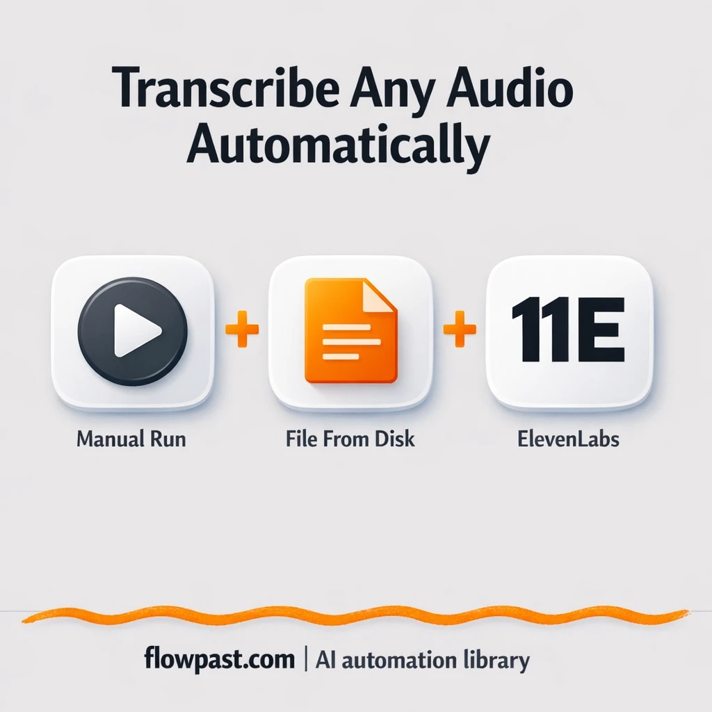ElevenLabs Scribe to Google Sheets, clean transcripts - n8n workflow automation template
