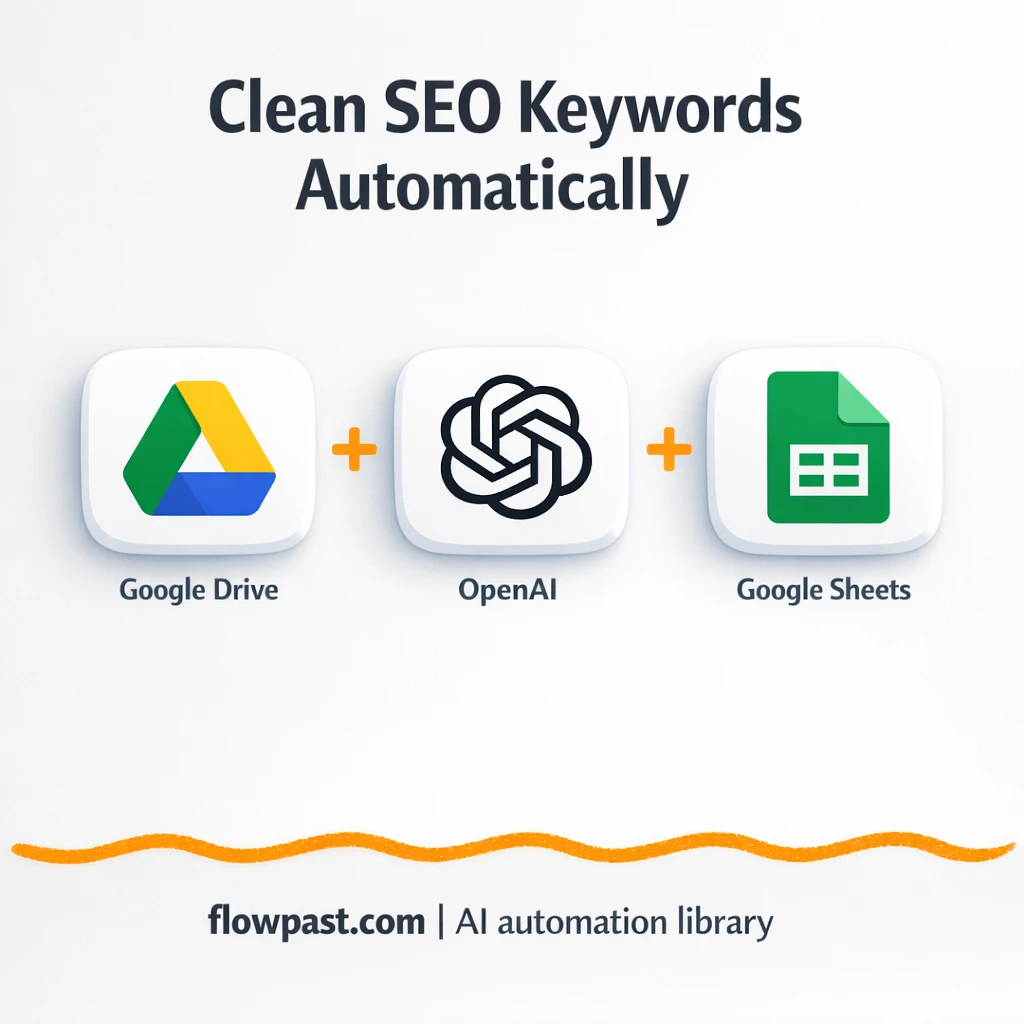 Google Sheets + Google Drive, clean keyword lists - n8n workflow automation template