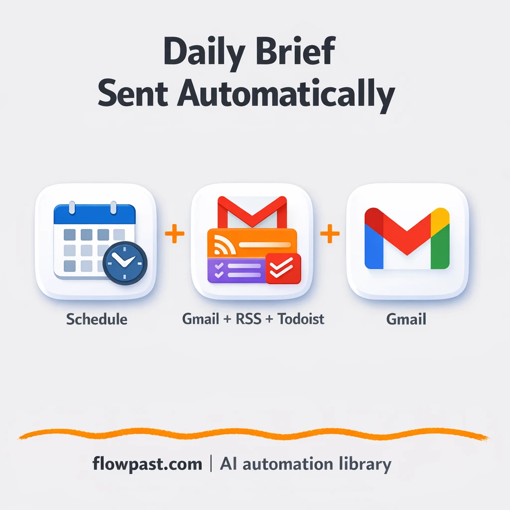 Gmail + Todoist: one daily digest in your inbox - n8n workflow automation template