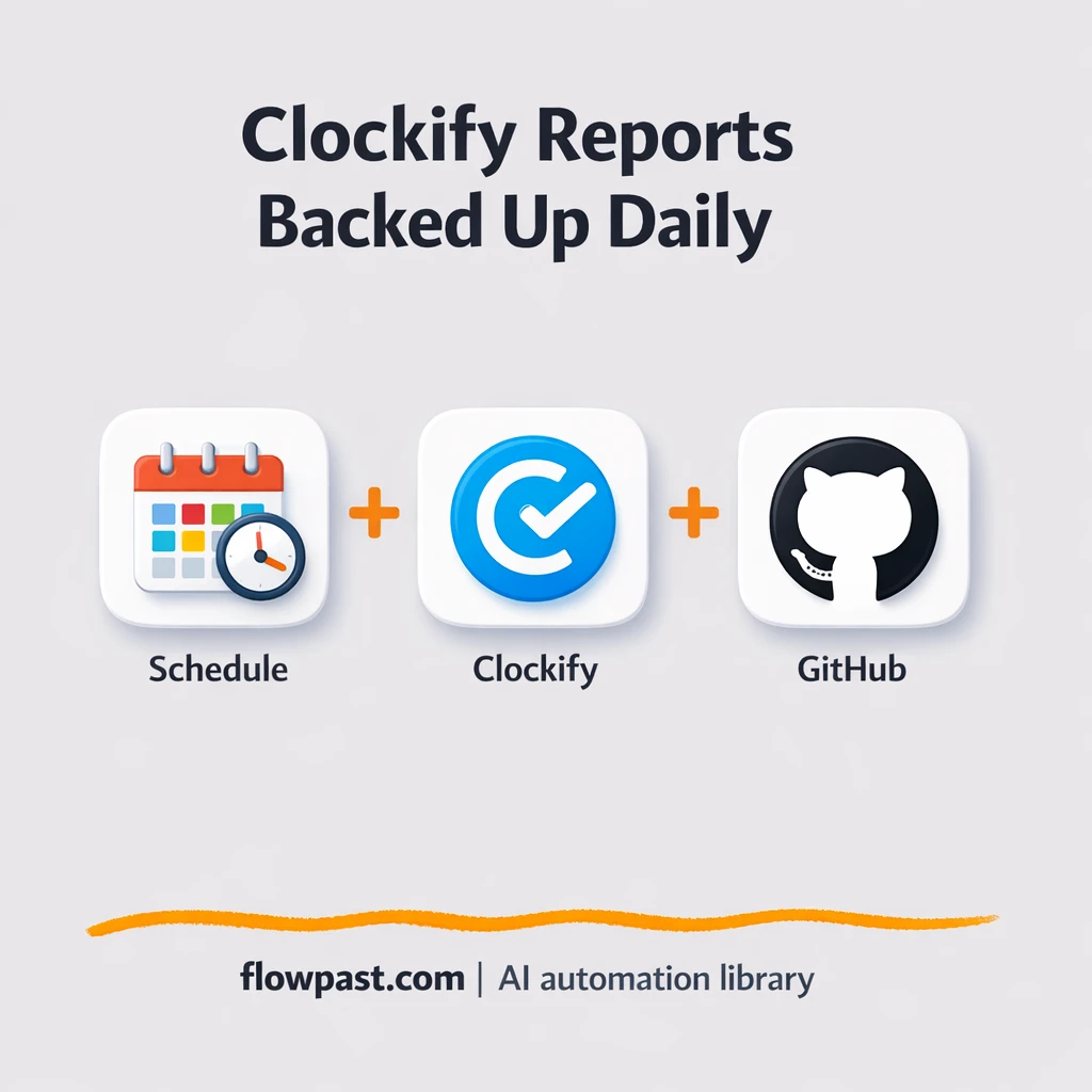 Clockify to GitHub, versioned time report backups - n8n workflow automation template