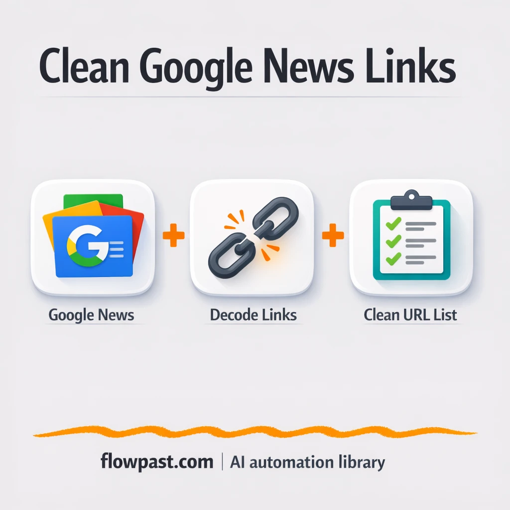 Google News to Google Sheets, clean URLs ready - n8n workflow automation template