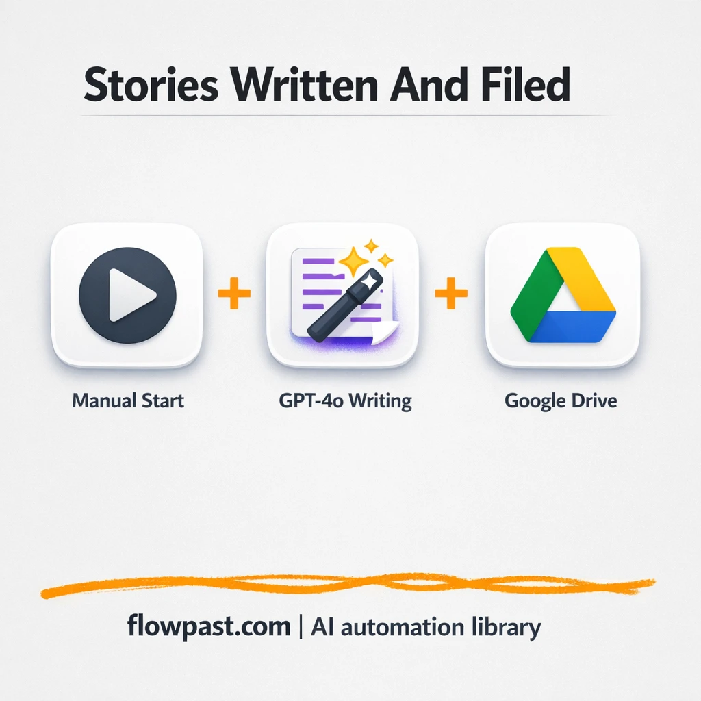 GPT-4o to Google Drive, stories filed and ready - n8n workflow automation template
