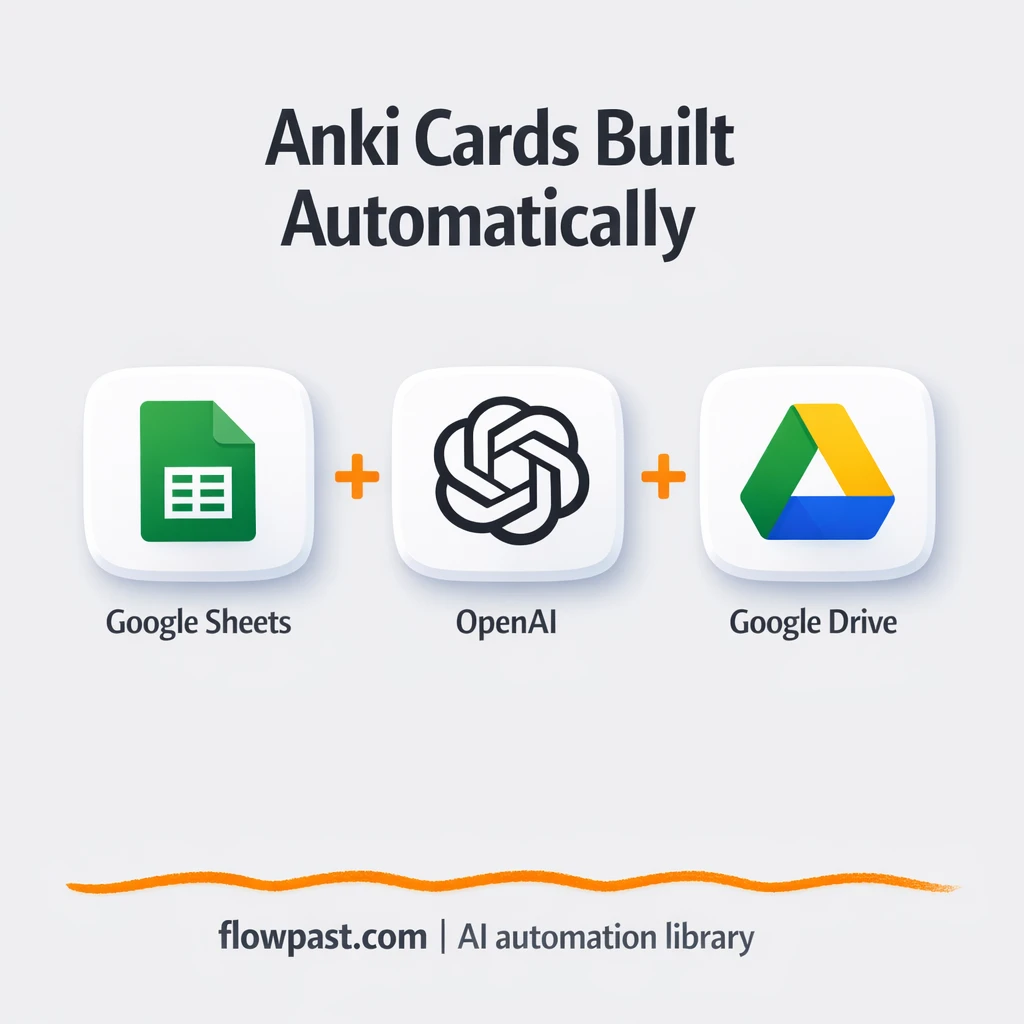 Google Sheets + Anki: flashcards filled in for you - n8n workflow automation template