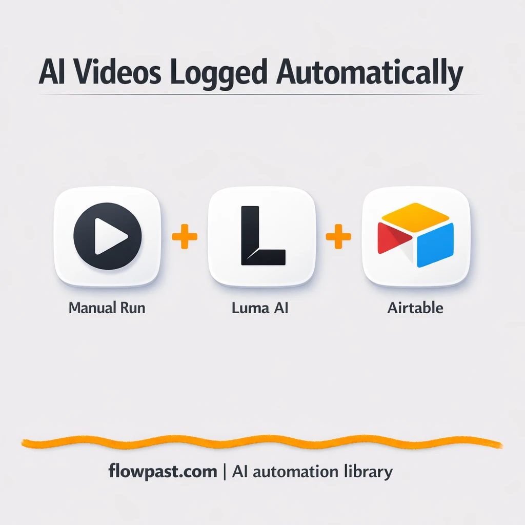 Luma Dream Machine + Airtable, videos tracked clean - n8n workflow automation template