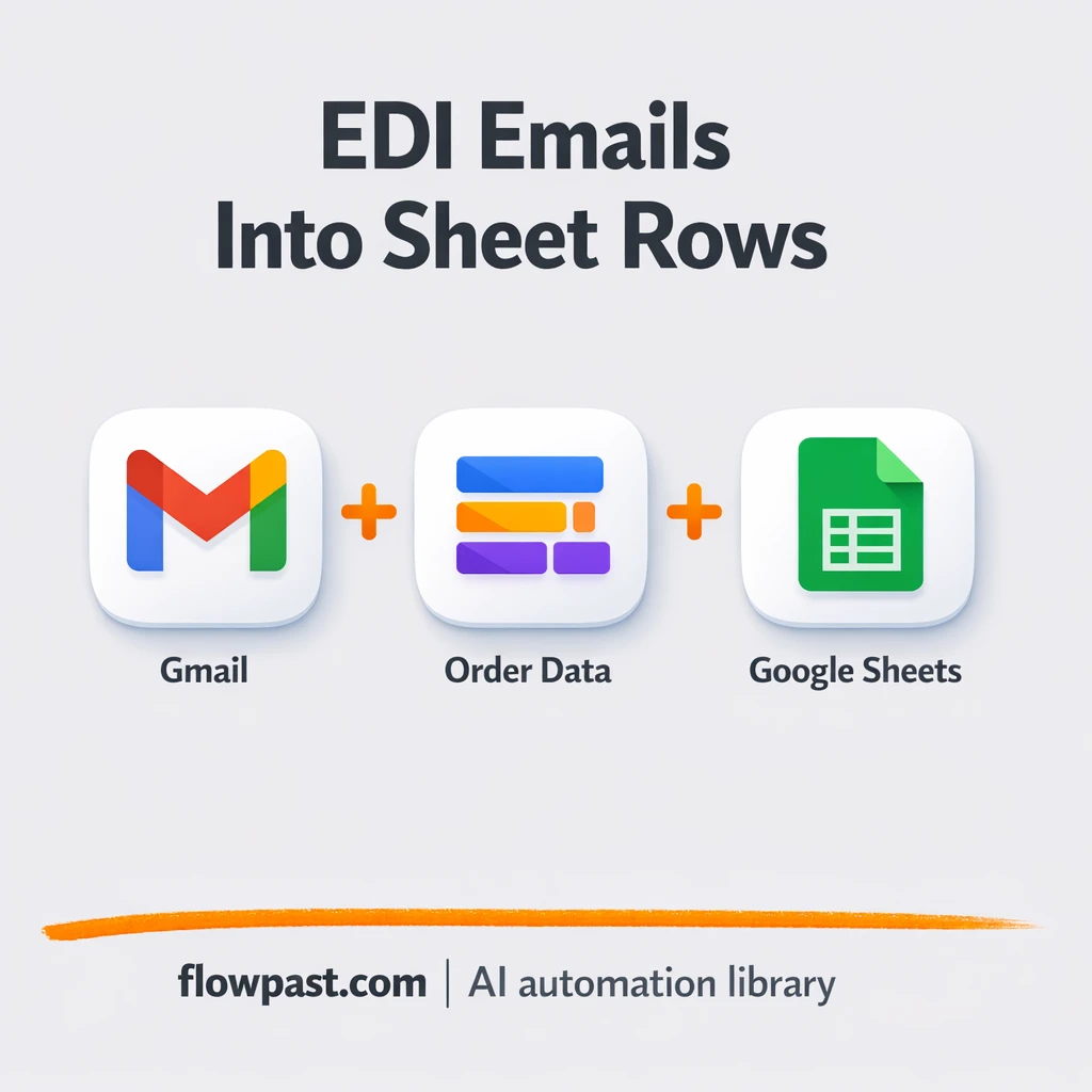 Gmail to Google Sheets, EDI orders logged clean - n8n workflow automation template